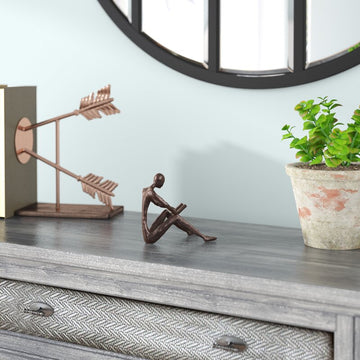 Cayhu Bronze Leisure Reading Sculpture